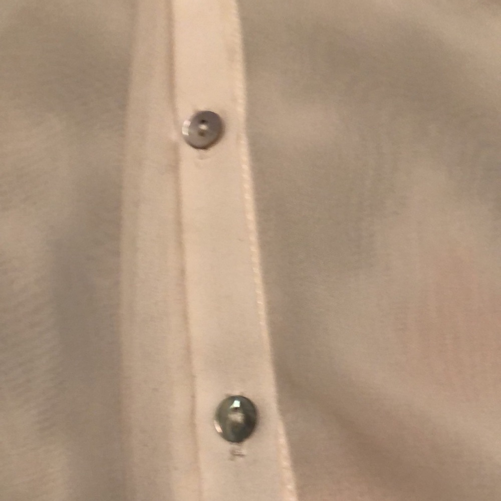 Zara Basic Sheer Cream Button Down W/Rhinestones - image 5